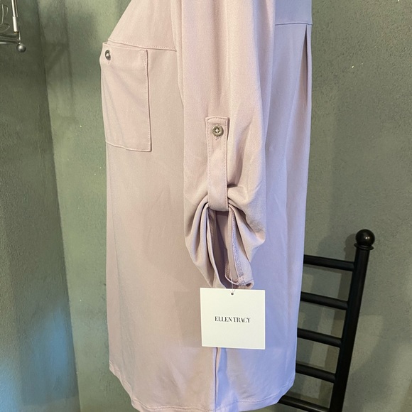 Ellen Tracy short sleeve mauve Top - Picture 4 of 7